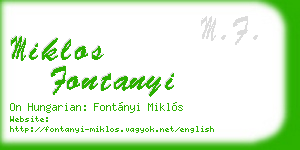 miklos fontanyi business card